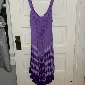 One Size Purple Tie Dye Hawaiian Summer Dress/Pool Coverup Pam's Collection